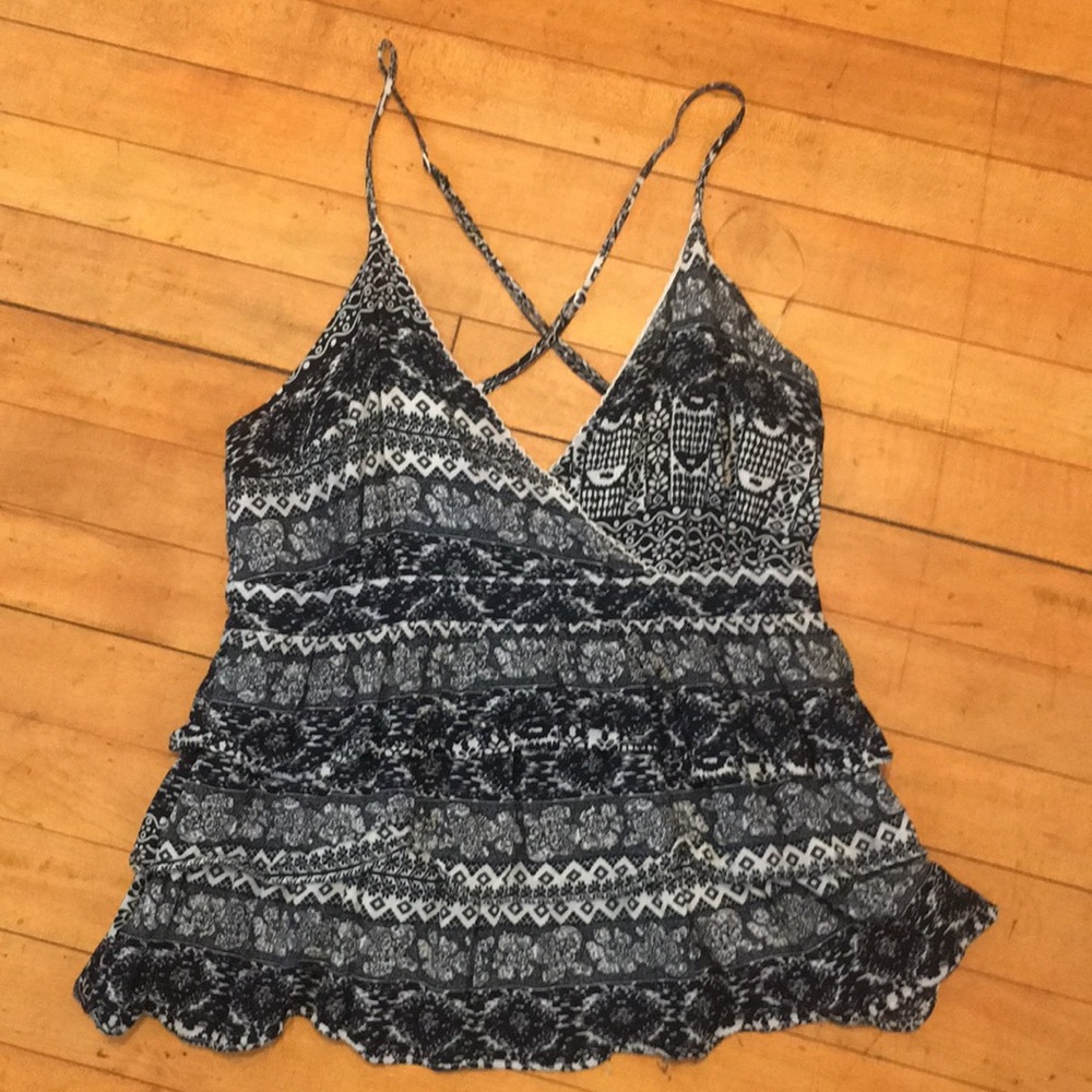Strappy cross back tank top